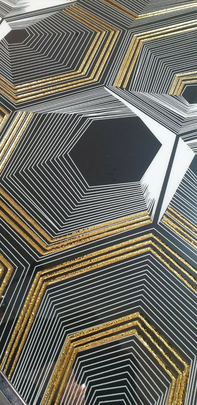Gold & Black Decor Porcelain Tiles 600 x 600 x 10mm