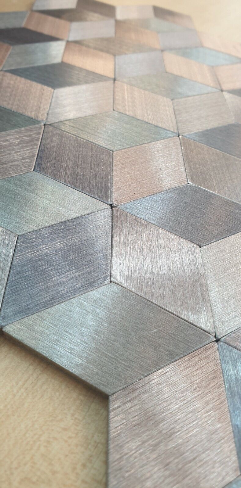 Silver Self Adhesive 3D Peel & Stick Aluminium Mosaic Tiles | 300x300x8mm | 11=1m2