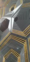 Gold & Black Decor Porcelain Tiles 600 x 600 x 10mm