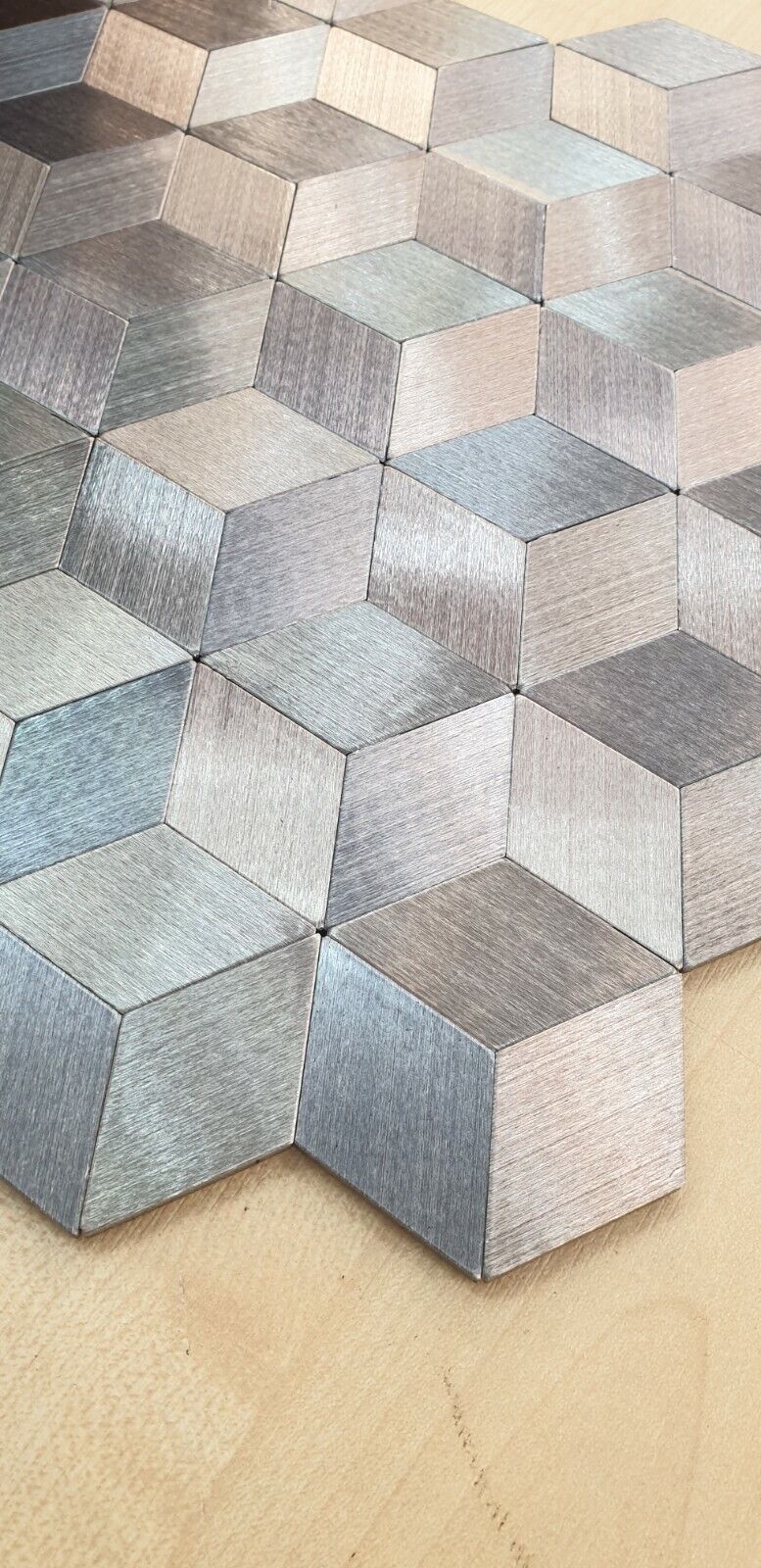 Silver Self Adhesive 3D Peel & Stick Aluminium Mosaic Tiles | 300x300x8mm | 11=1m2