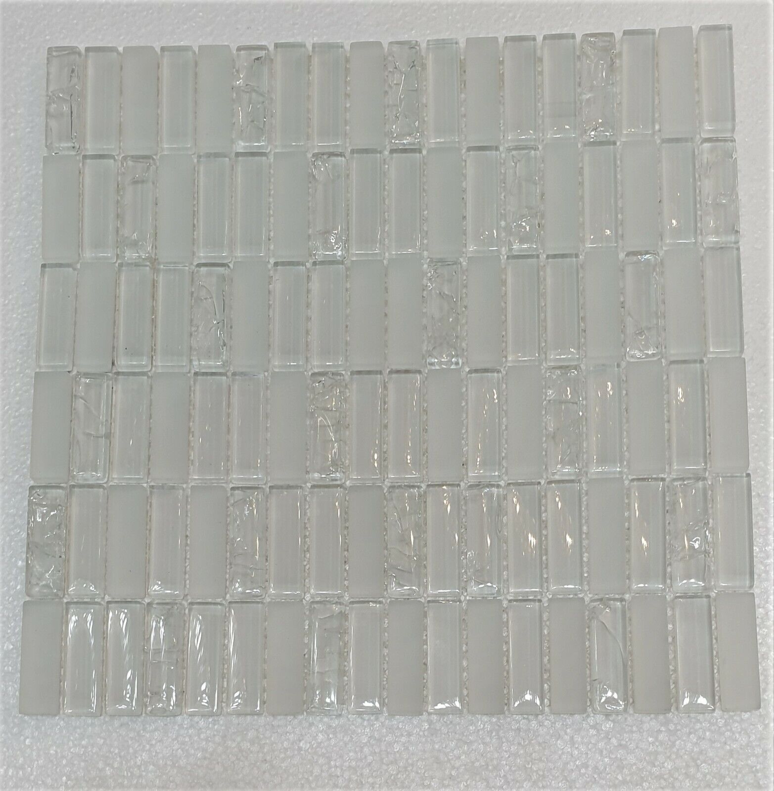 Brown Crackle-effect Glass Mosaic Tile | 1 sheet 300x300x8mm | 11 sheets 1sqm