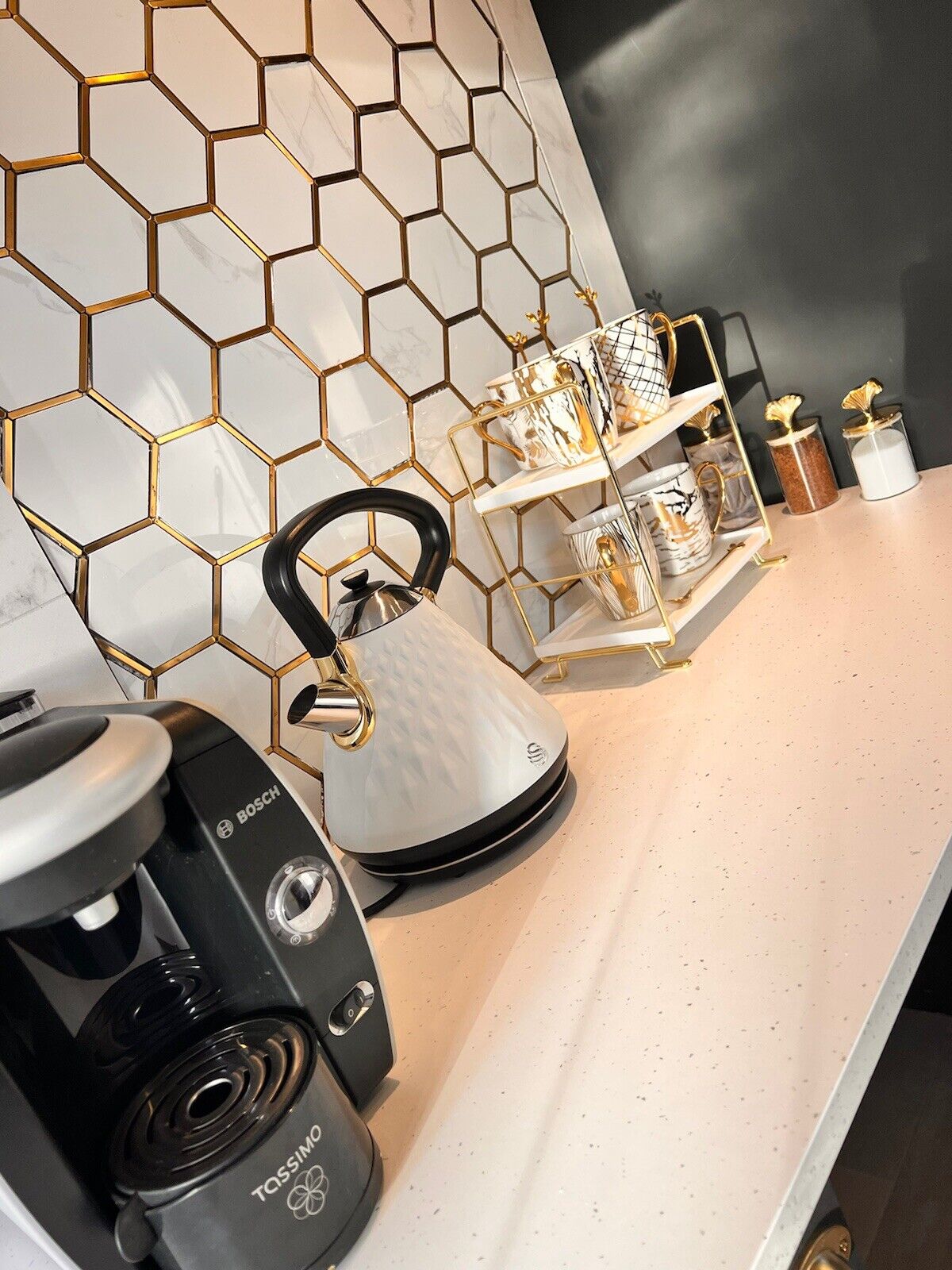 Hexagonal Silver and White Elegant Porcelain Mosaic Tiles-220*380*8mm-11sheets-1m2