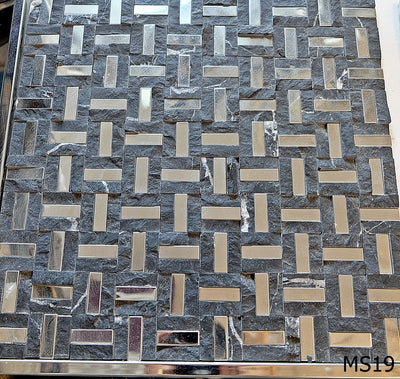 Black Mirror Stone Mosaic Tile