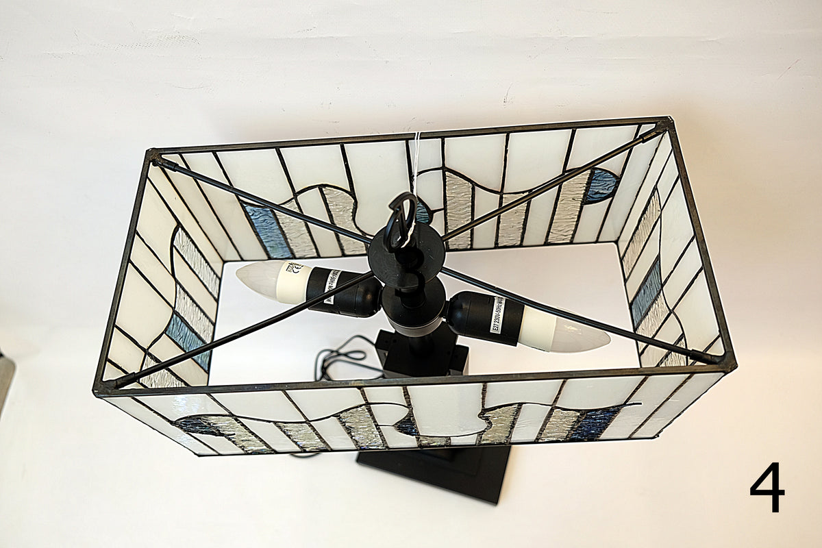 Handmade Rectangle Glass shade Tiffany Floor Lamp & Table Lamp