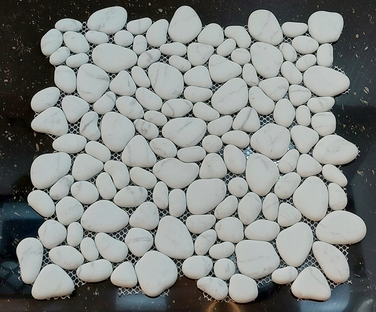 White Stone Pebbles Mosaics-300*300*8mm-11sheets-1m2-DXMQ2
