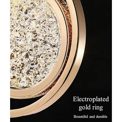 Pendant-Crystal Glass Pendant light with Rotating Ring-2010-1,3 & 5 rings(Rose Gold) with matching wall lights