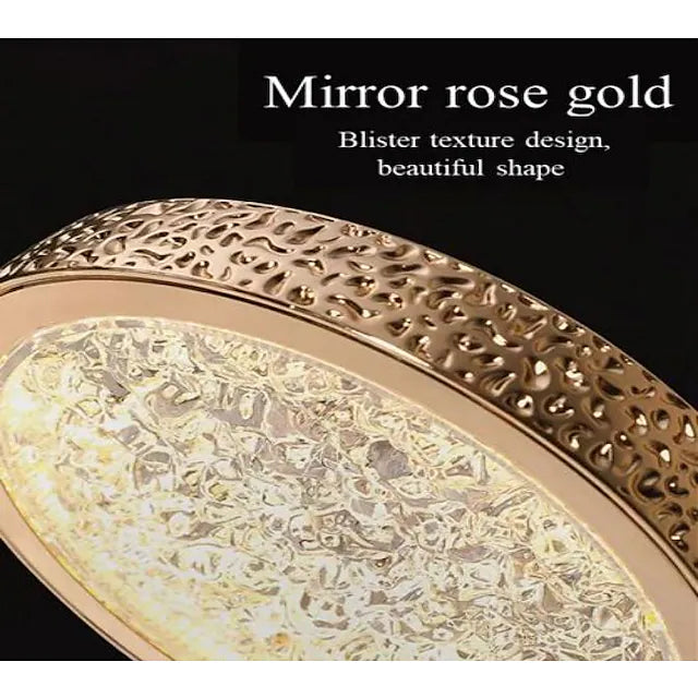 Rosegold Crystal Pendant Light with Rotating Ring-209 with matching different size lights